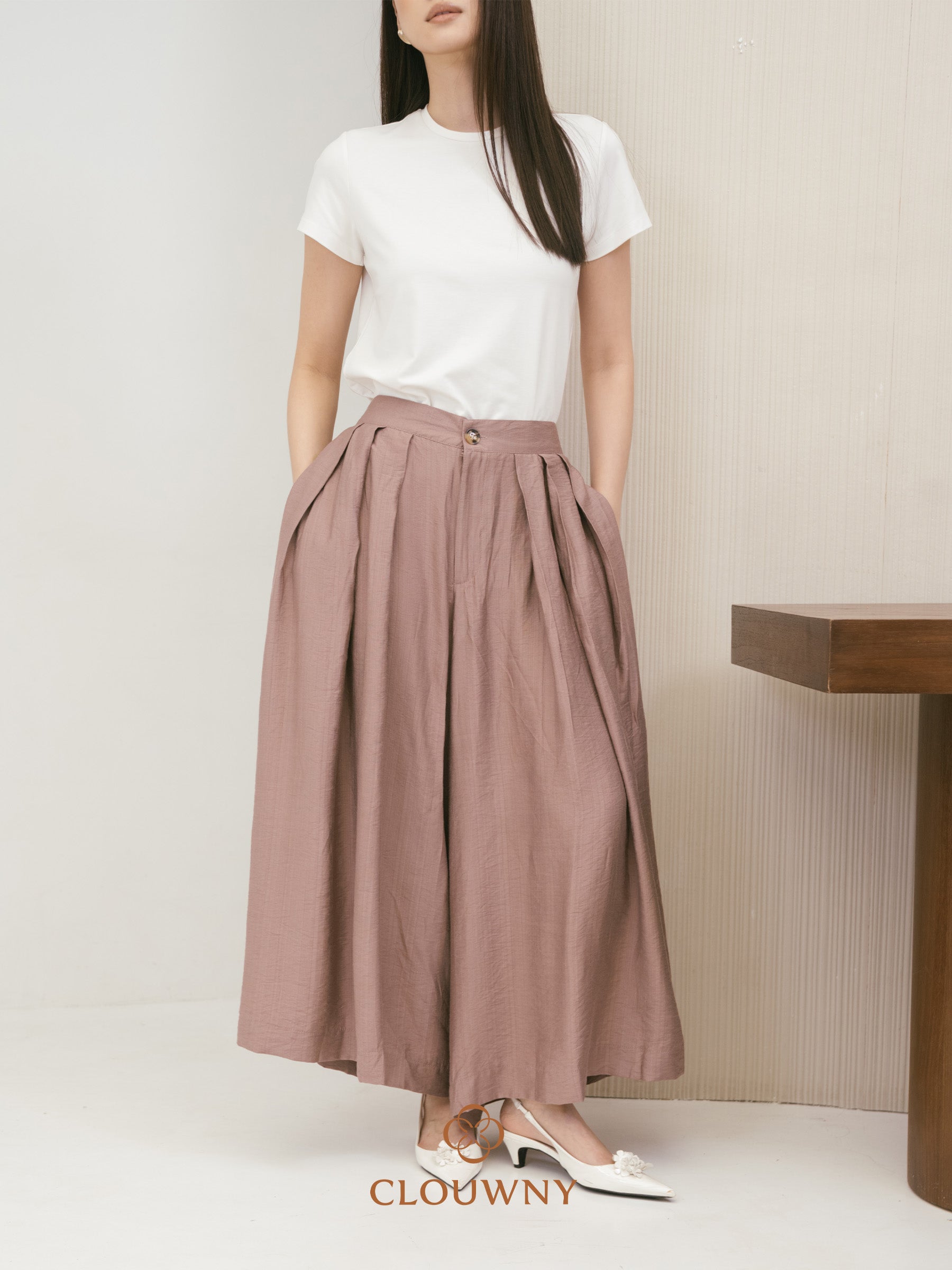 Yuni Cullote Pants - Dark Mauve